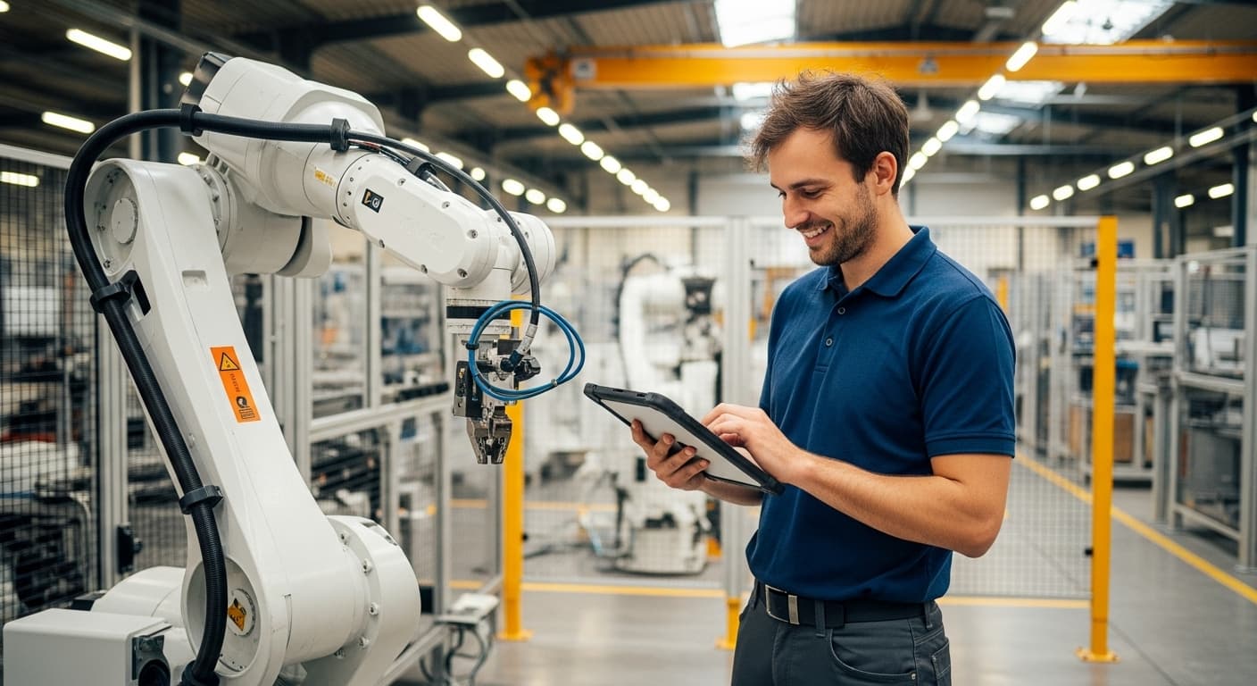 Comment l'intelligence artificielle transforme la robotique industrielle en 2026 Image principale de Comment l'intelligence artificielle transforme la robotique industrielle en 2026